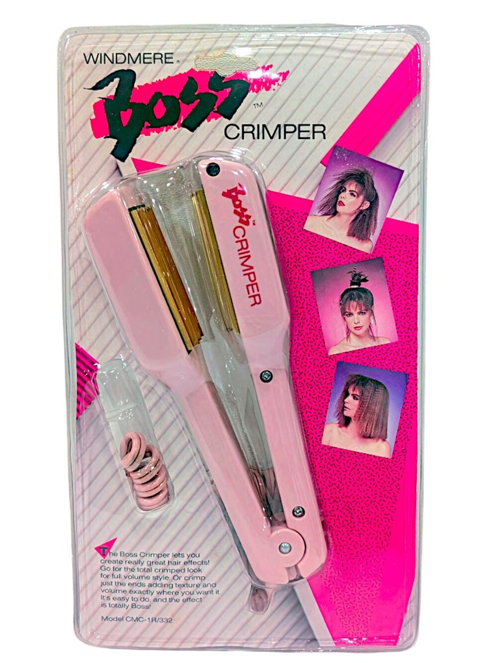 Vintage Windmere The Boss Hair Crimper Pink 80s 90s CMC-1R/332 NOS Retro